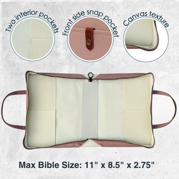 Dusty Rose Pink Canvas Bible Cover