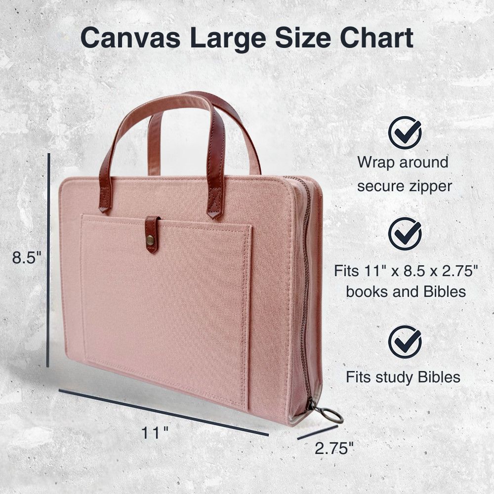 Dusty Rose Pink Canvas Bible Cover