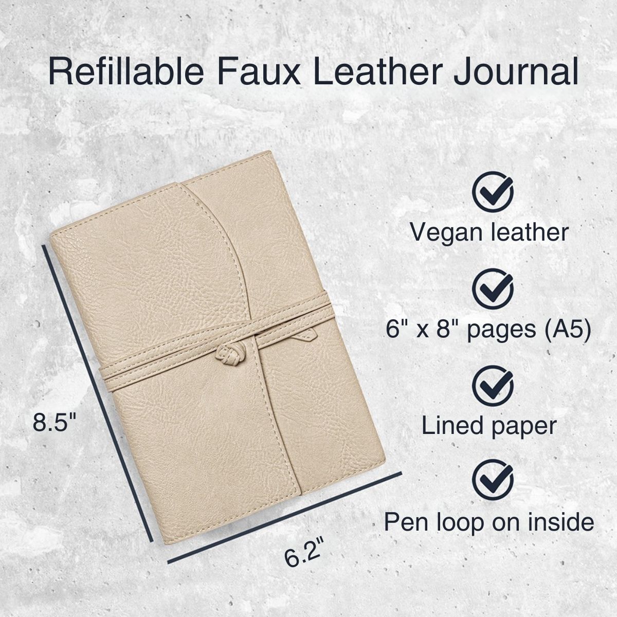 White Wrap Leather Journal