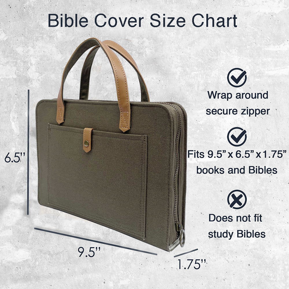 Olive Green Canvas Bible Cover