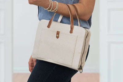 White Canvas Bible Cover